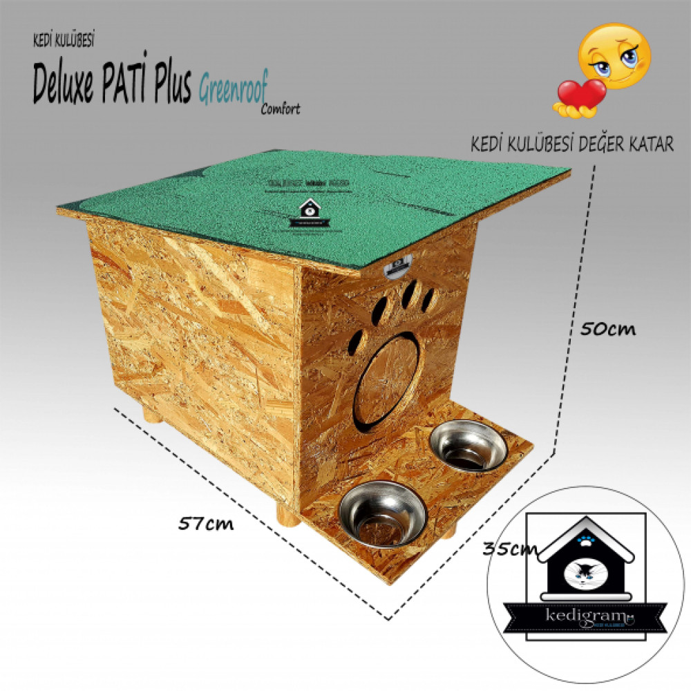 Kedi Evi Kedi Kulubesi Deluxe Patı Plus Greenroof Evcil Hayvan Ürünleri Fiyatı