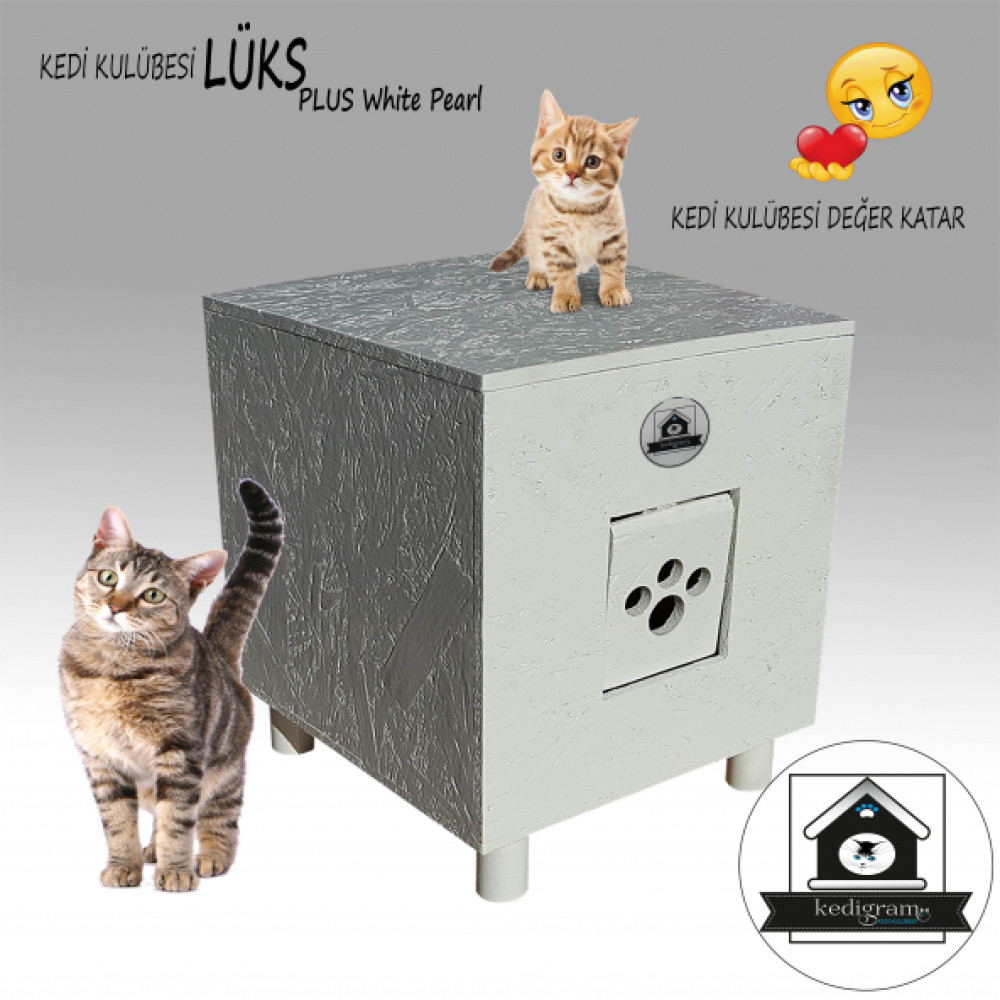 Kedi Evi - Kedi Kulubesi Luks White Pearl Plus - Yagli Boyali Evcil Hayvan Ürünleri Fiyatı