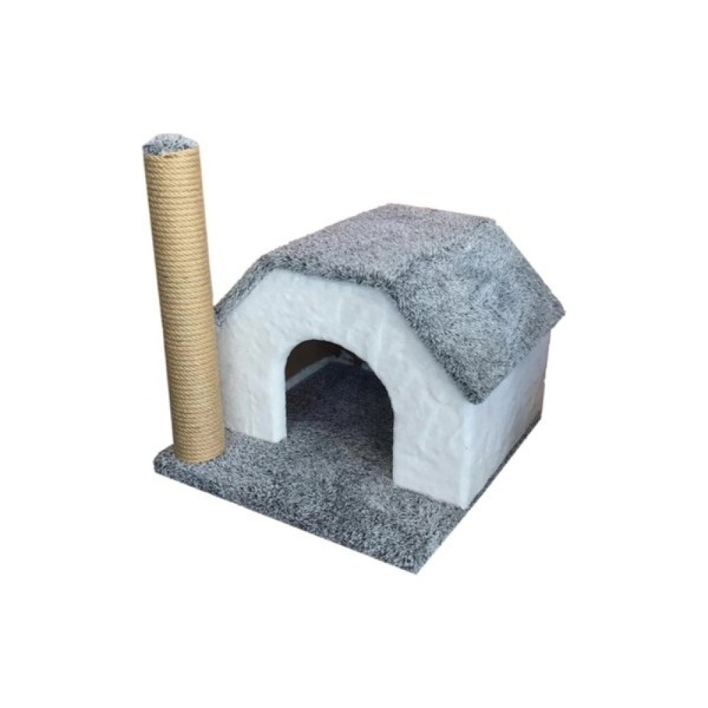 Kedi Evi Kedi Tırmalama Evi Mavi - Beyaz Evcil Hayvan Ürünleri Fiyatı