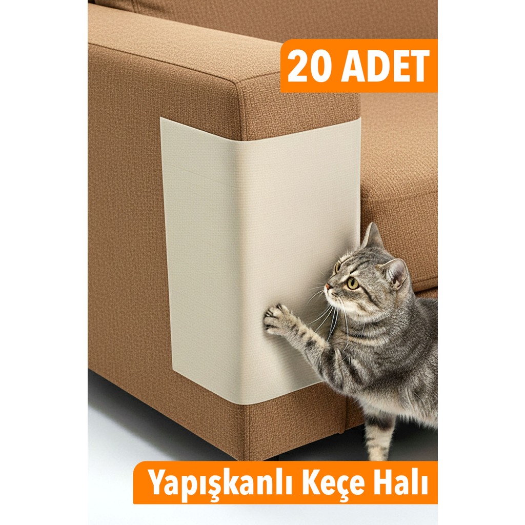 Kedi Koltuk Tırmalama Koruyucu Keçe Halı 40X50CM Bej Yapışkanlı Mobilya Tırmalama Önleyici Koruma Halısı - 20 ADET Evcil Hayvan Ürünleri Fiyatı