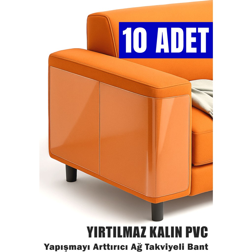 Kedi Koltuk Tırmalama Koruyucu Şeffaf Yapışkanlı Mobilya Tırmalama Önleyici Koruma Bandı 20X50 cm - 10 Adet Evcil Hayvan Ürünleri Fiyatı