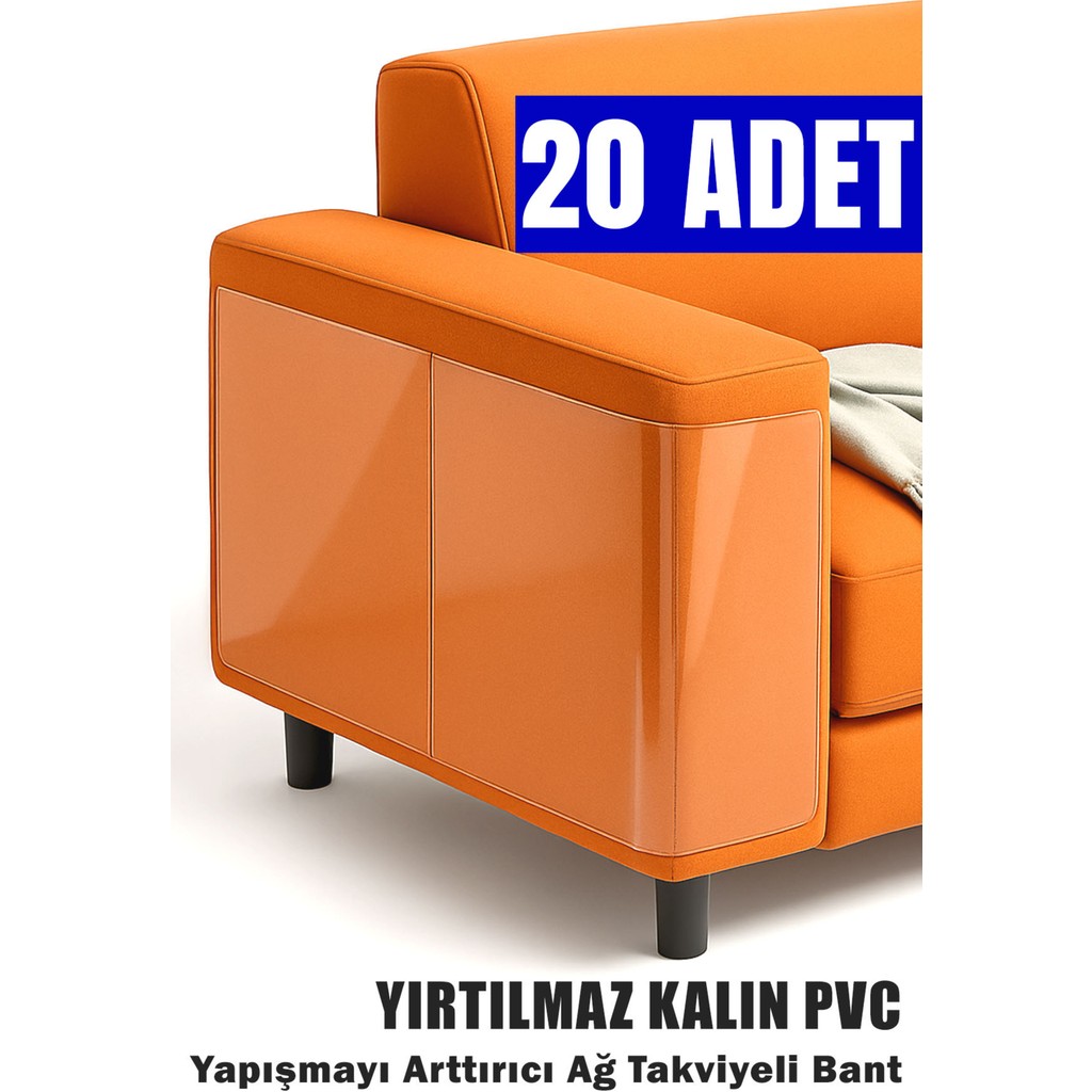 Kedi Koltuk Tırmalama Koruyucu Şeffaf Yapışkanlı Mobilya Tırmalama Önleyici Koruma Bandı 20X50 cm - 20 Adet Evcil Hayvan Ürünleri Fiyatı