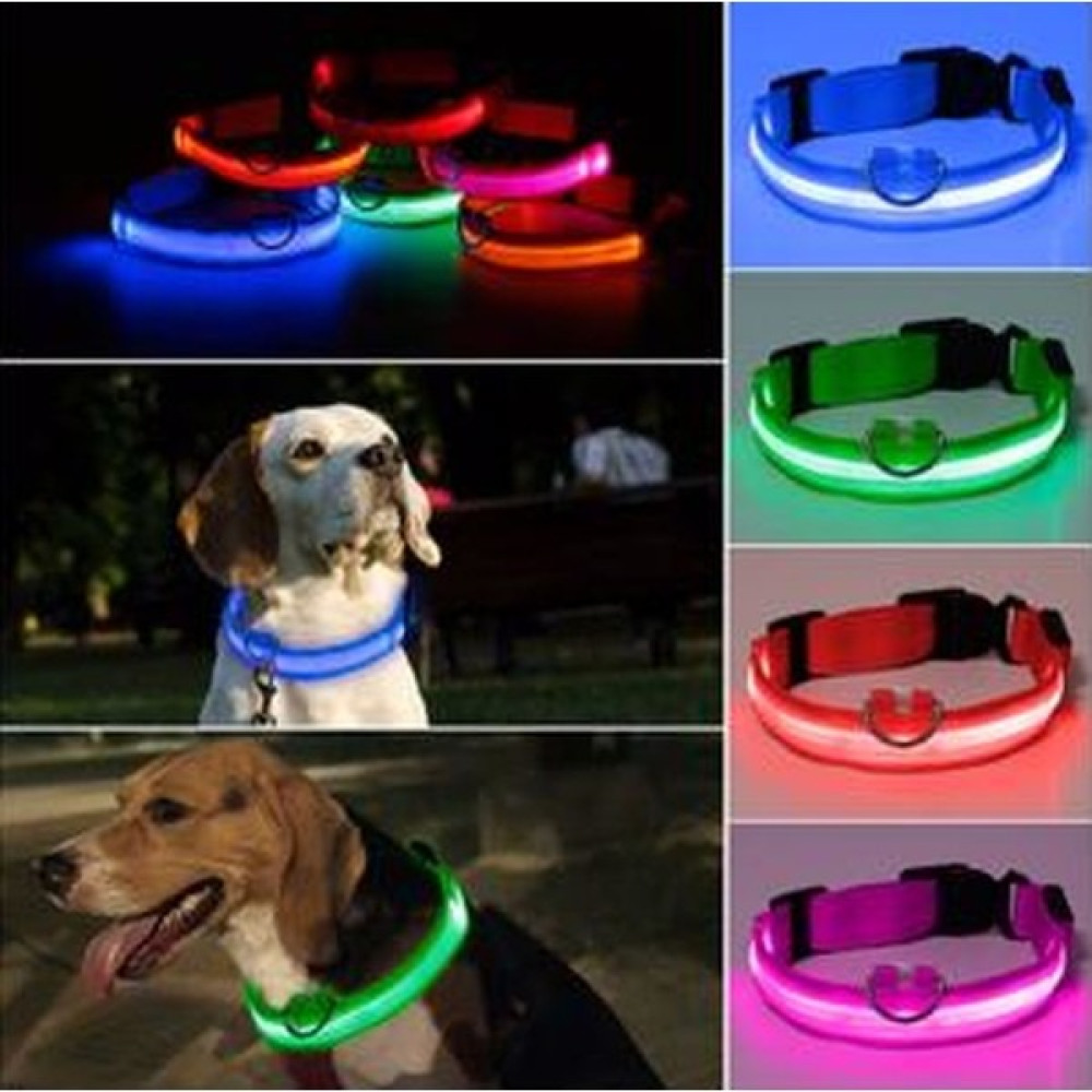 Kedi Köpek LED Işıklı Boyun Tasması, Ayarlanabilir Boyun Tasması - Pembe - 3-Medium Evcil Hayvan Ürünleri Fiyatı