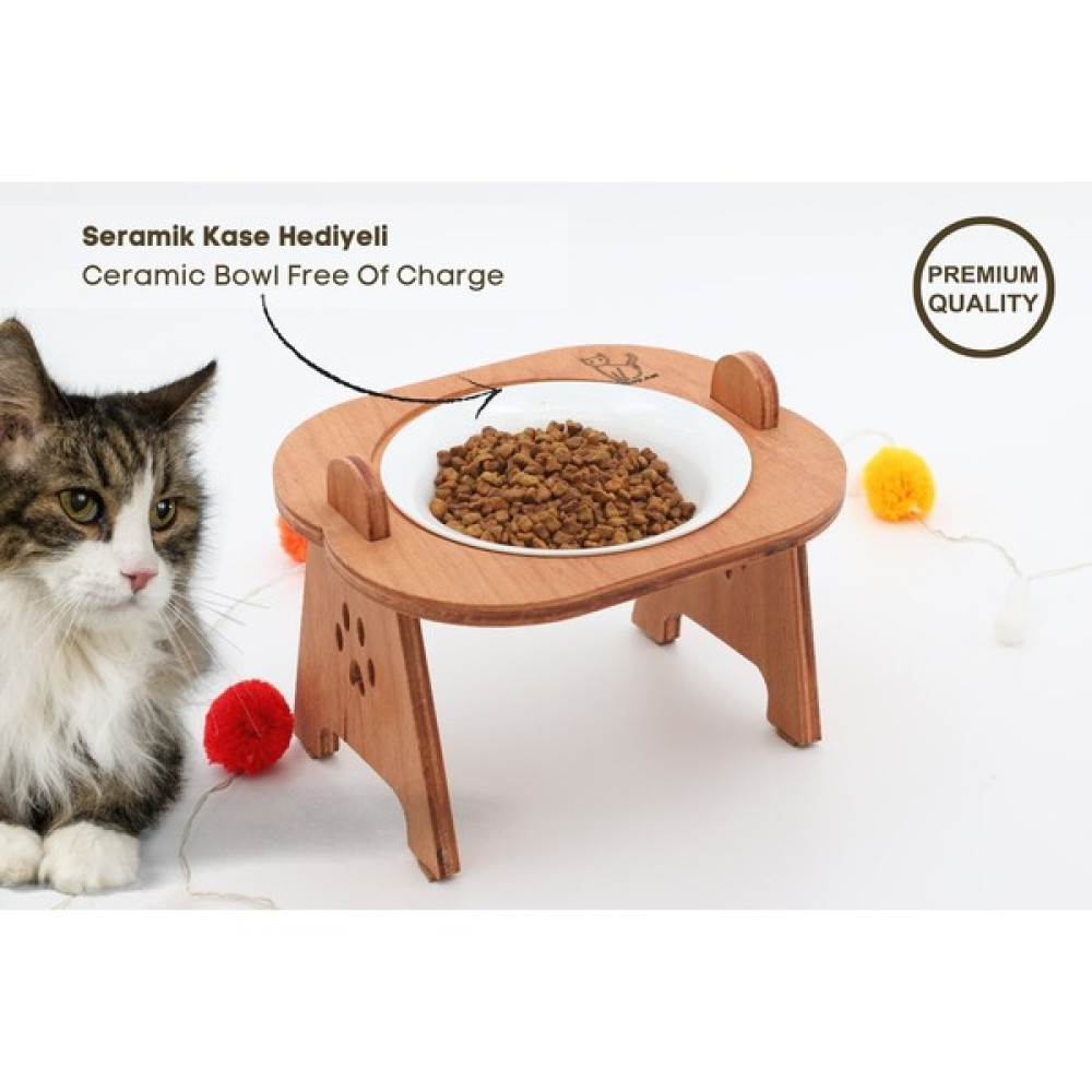 Kedi Köpek Mama Ve Su Kabı-Seramik Bir Adet Kase Hediyeli-Kontraplak Ahşap-Armut Kiraz-BuShop Mişa Preminyum Evcil Hayvan Ürünleri Fiyatı