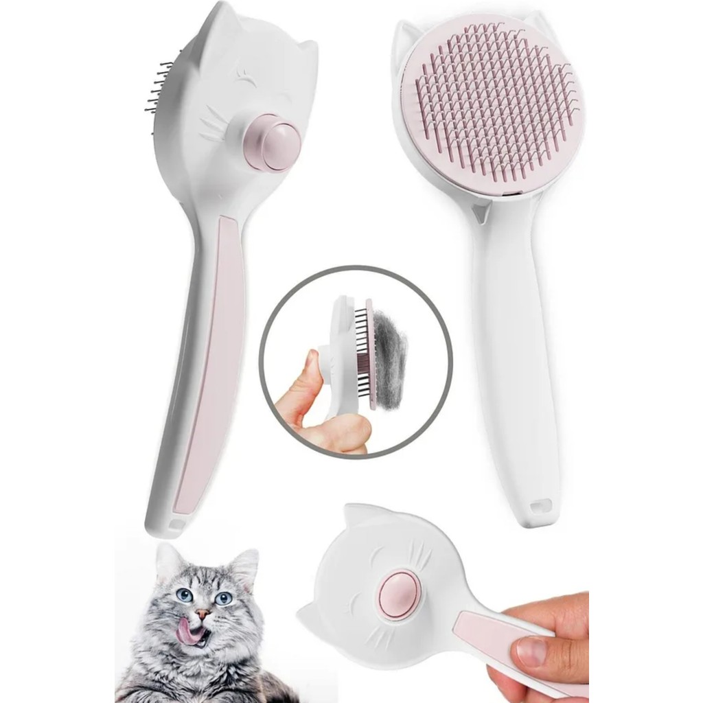 Kedi Köpek Otomatik Temizlenen Tuşlu Tüy Toplayıcı Tarak Evcil Pet Hayvan Tüy Kıl Toplama Fırçası - Pembe Diğer Fiyatı