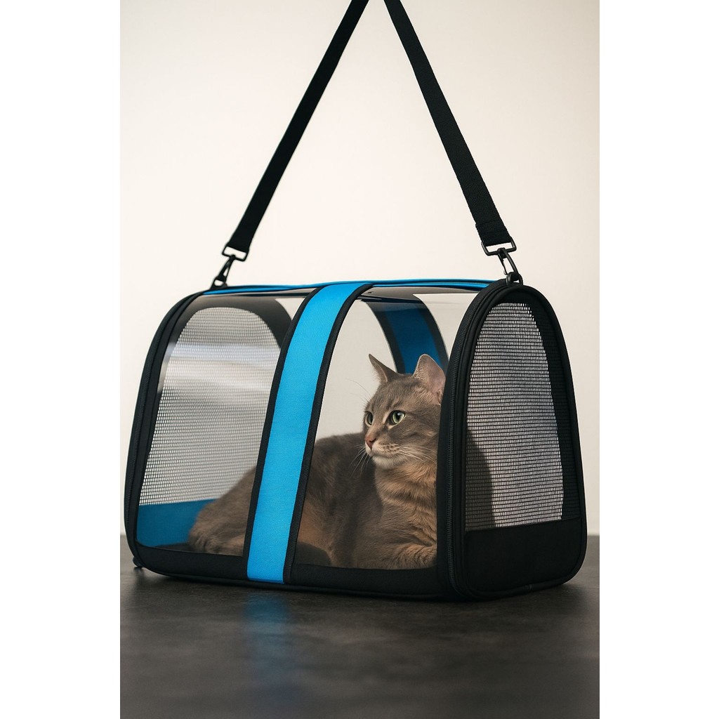Kedi Köpek Taşıma Çantası Şeffaf Seyahat Evcil Hayvan Çantası Büyük Boy Şeffaf Astronot Flybag- - Mavi Diğer Fiyatı