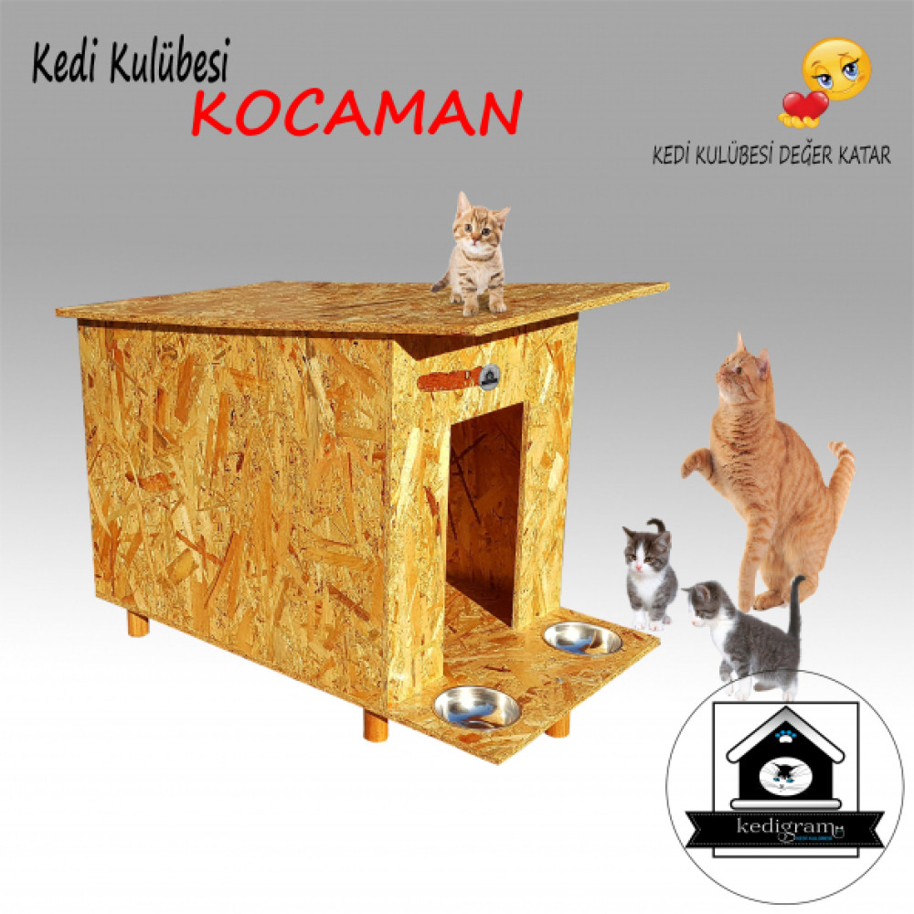 Kedi Kulubesi Kocaman Basic- Kedi Kopek Kulubesi - Kedi Evi - Mama Kabi Hediyeli Evcil Hayvan Ürünleri Fiyatı