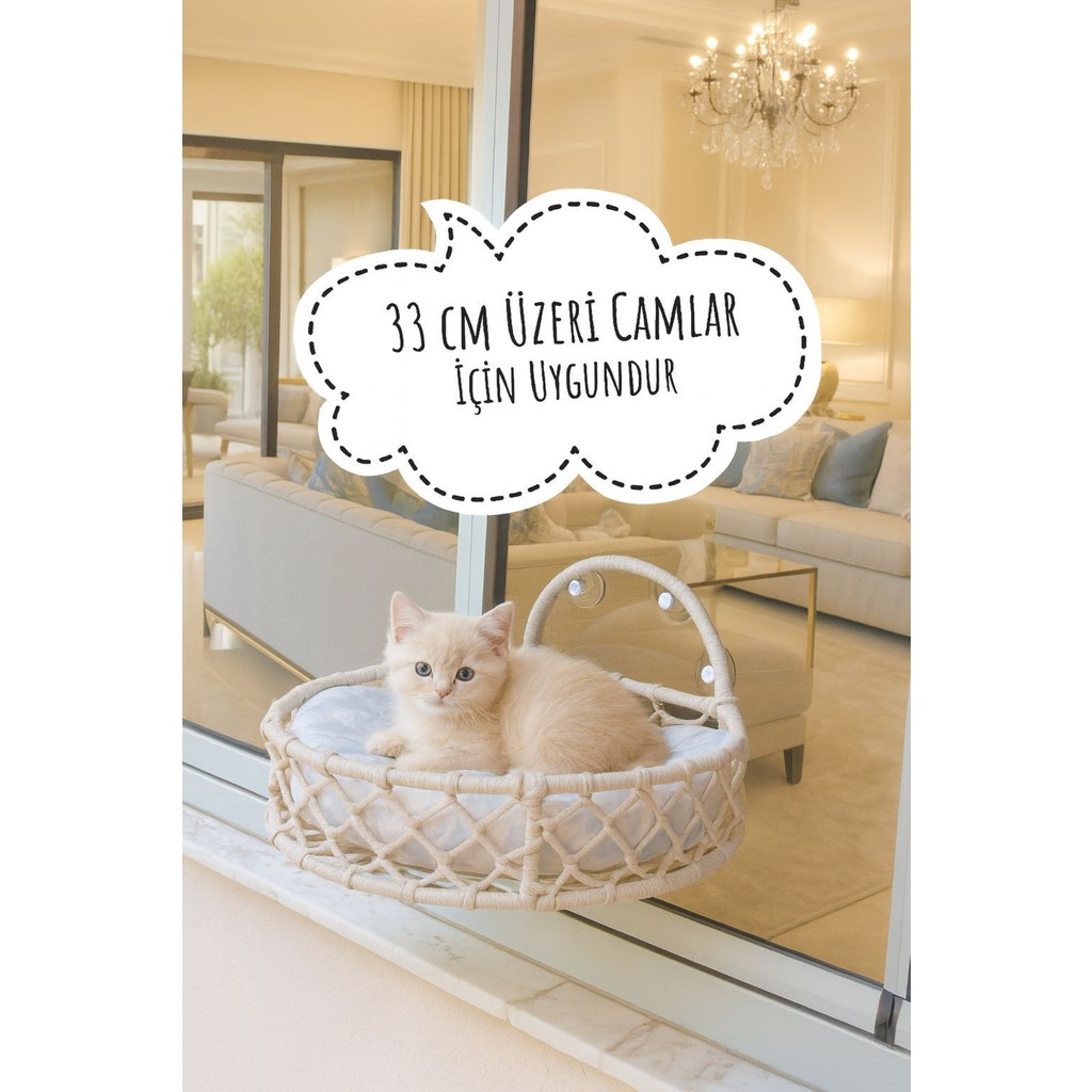 Kedi Yatağı & Kedi Cam Önü Yatak Güçlü Vantuzlu Kedi Yatağı - Krem Evcil Hayvan Ürünleri Fiyatı