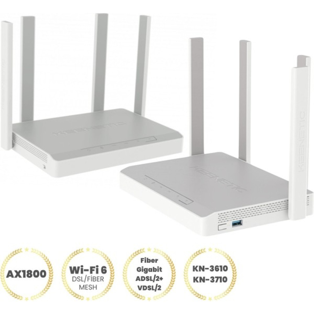 Keenetic 2'li Kit AX1800 Hopper Dsl Vdsl2/adsl2+ Modem ve Sprinter Router Wi-Fi 6 Fiber Gigabit Mesh USB 3.0 Portu Modem Fiyatı