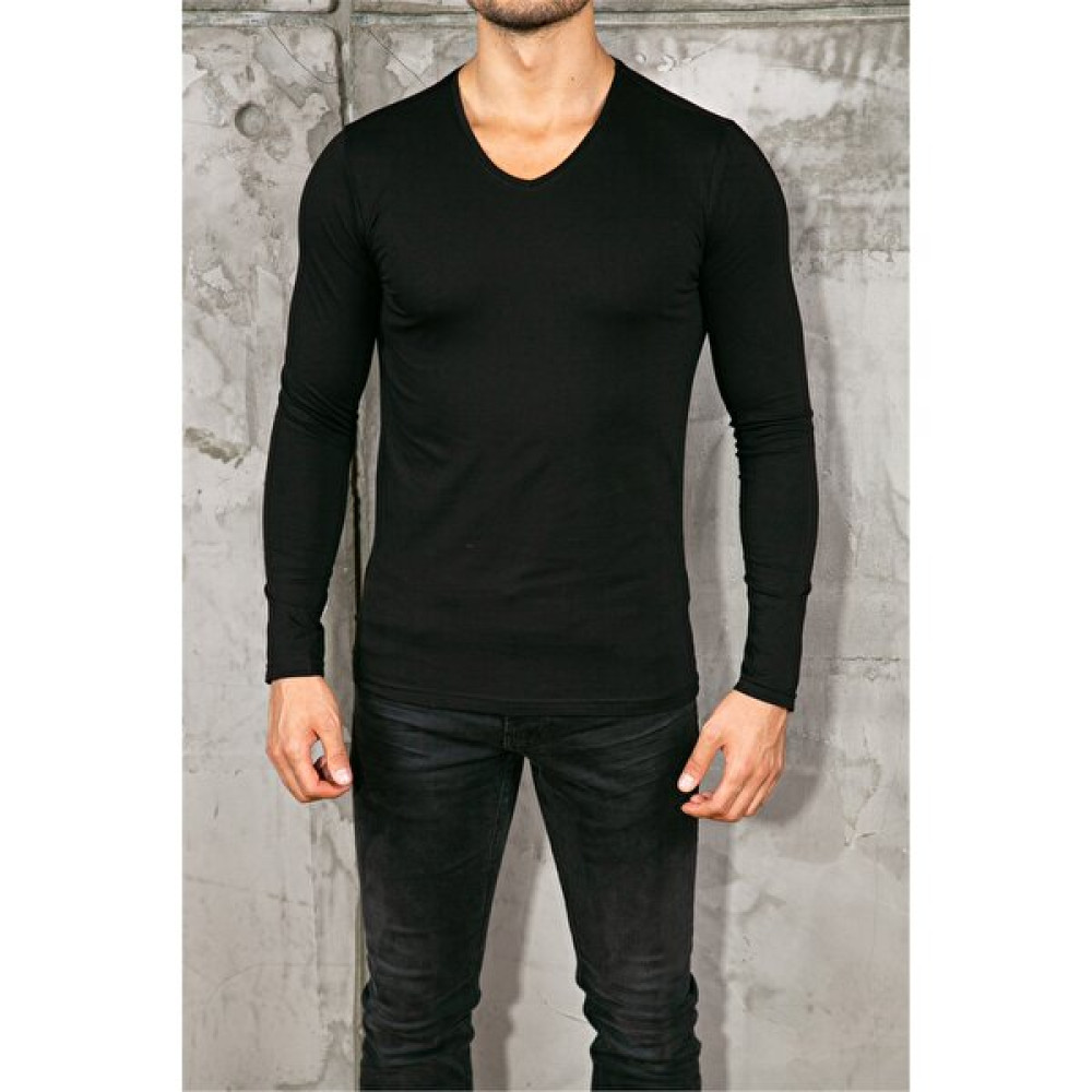 Keep Out 1471 Erkek Basic Likralı V Yaka Slim Fit Sweatshirt Erkek Sweatshirt Fiyatı