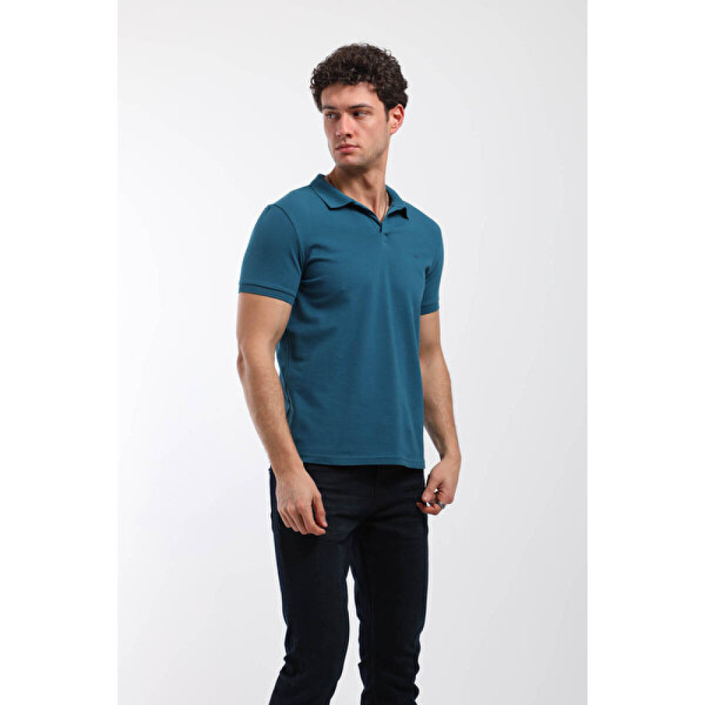 Keep Out Erkek Düğmesiz Polo Yaka Tişört Petrol Erkek T-shirt Fiyatı