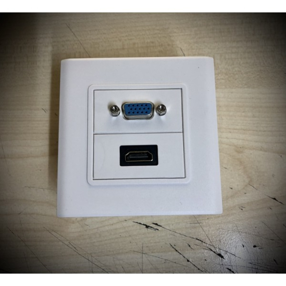 Keepro HDMI + VGA Duvar Prizi HDMI VGA Priz Duvar Tipi - Beyaz Prizler Fiyatı