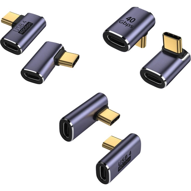Keepro USB 4.0 type C 90 derece adaptör 40Gbps hızlı veri transferi 3'lü set - Gri Bilgisayar Çevirici ve Adaptörü Fiyatı