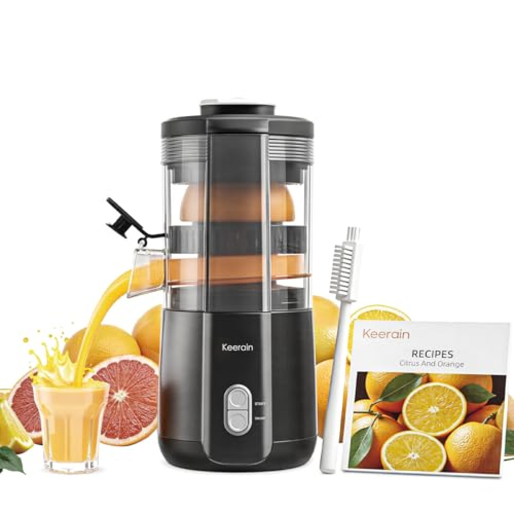 Keerain Electric Orange Juicer, Hand-Free Citrus Juicer Machine with Cleaning Brush, Automatic Juice Squeezer for Lemon, Lime, Grapefruit, Pomegranate Juicers Fiyatı