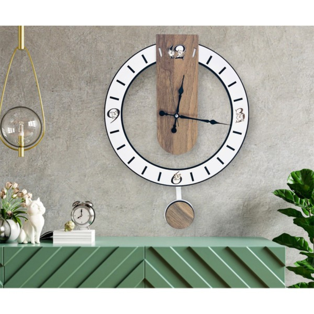 Kef Ahşap Duvar Saati, Wall Clock, Sarkaçlı Saat, Sarkaçlı Ahşap Duvar Saati, Duvar Saati - Renkli Dekoratif Saat Fiyatı