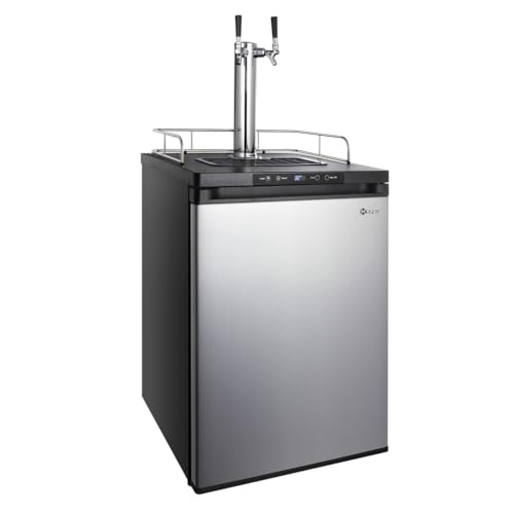 Kegco Kegerator, Dual Tap, Stainless Steel