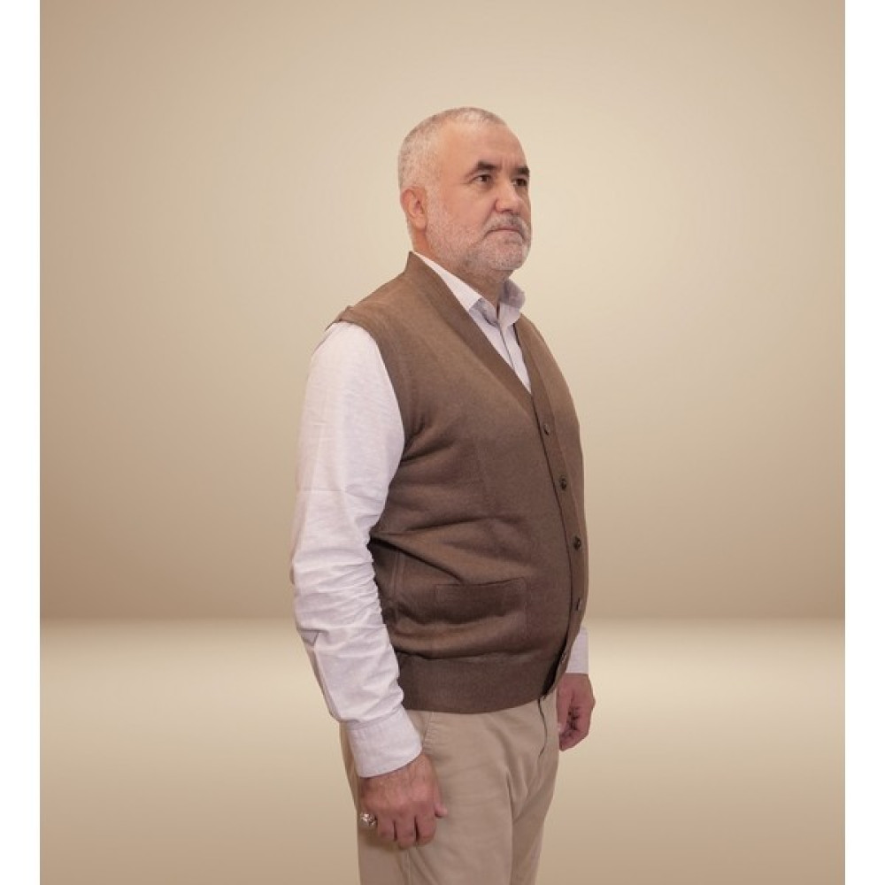 Kehila Erkek Kahverengi Baba Yeleği Önden Zarif Düğmeli Klasik Çift Cepli Rahat Kesim Ince Yün Triko Erkek Yelek Fiyatı