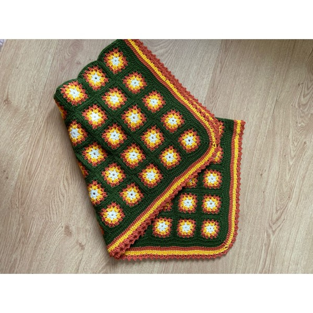 Kehribar Store El Örgüsü Bebek Battaniyesi Yeşil Kare Model Bebek Battaniyesi Fiyatı