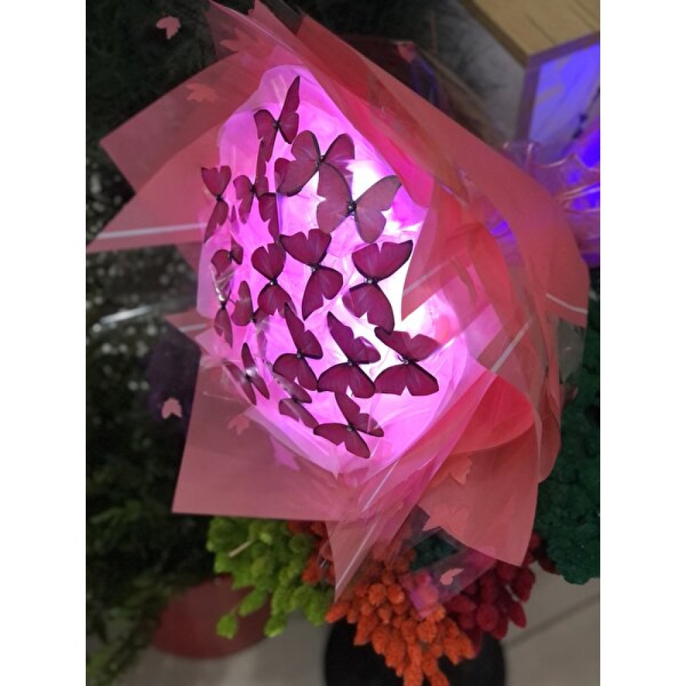 Kelebek Buketi LED Işklı Konsept Hediyelik - Pembe Ev & Dekorasyon Aksesuarları Fiyatı