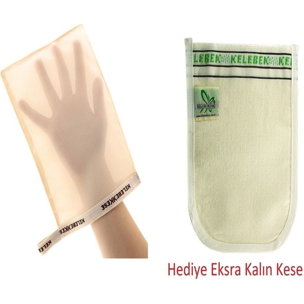 Kelebek Kese Ipek Hakiki Koza Ipeğinden Banyo Kesesi+ Eksra Kalın Kese li li - 1 Diğer Fiyatı