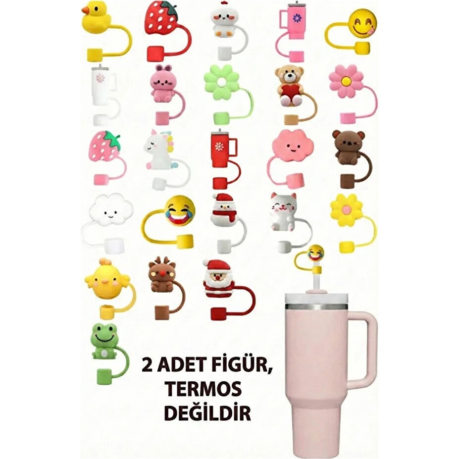 Kelira Quencher Termos Uyumlu Çilek Aksesuar / Pipet Koruyucu / Silikon Pipet Ucu Kapak / 10mm Uyumlu Termos Fiyatı