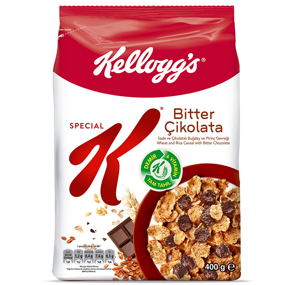 Kellogg's Special K Bitter Çikolatalı 400 Gr Kahvaltılık Gevrek Fiyatı
