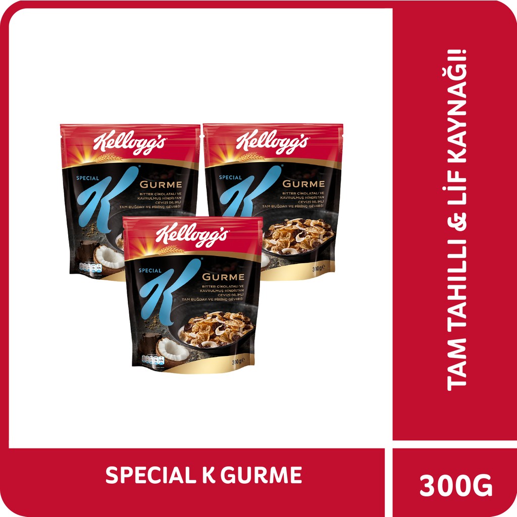 Kellogg's Special K Bitter Çikolatalı & Hindistan Cevizi Dilimli 300 Gr x 3 Adet,%46 Yulaf içerir Kahvaltılık Gevrek Fiyatı
