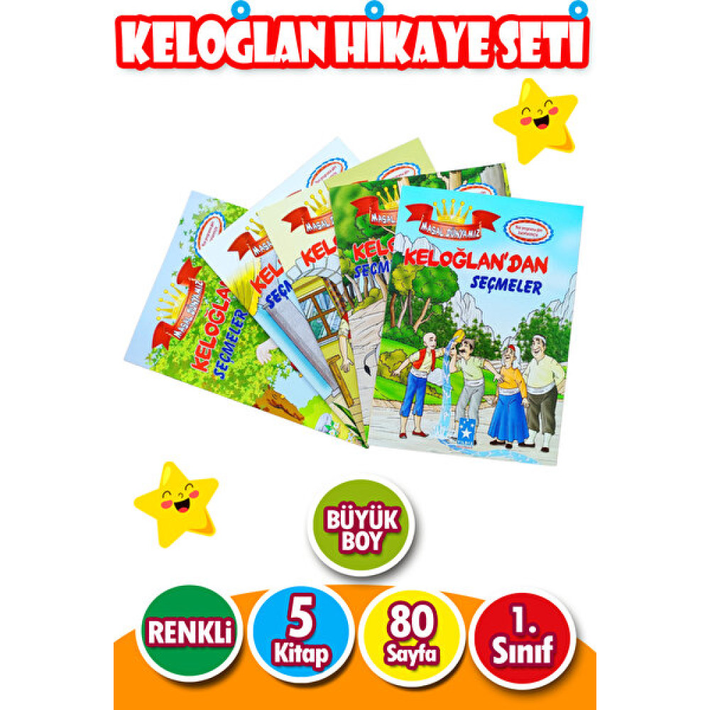 Keloğlanmasalları 1. Sınıflar Için 5 Kitap Büyük Boy 80 Sayfa Çocuk Öykü Fiyatı