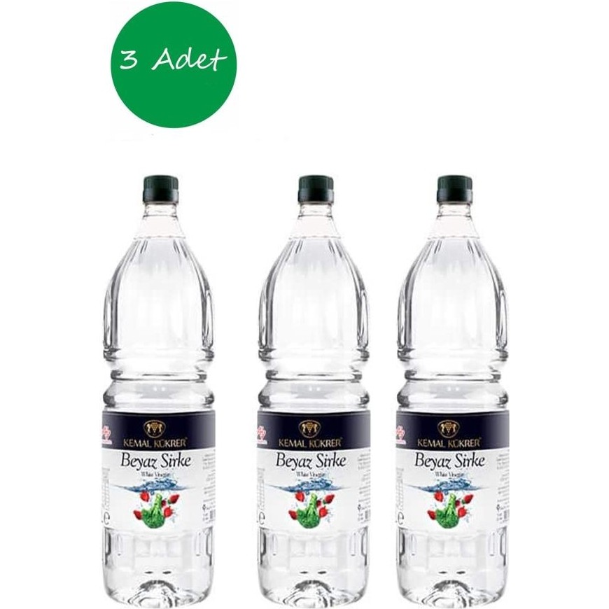 Kemal Kükrer 3 Adet Beyaz Sirke (Klasik) 1000 ml Pet Şişe - 3 lt Sos Fiyatı