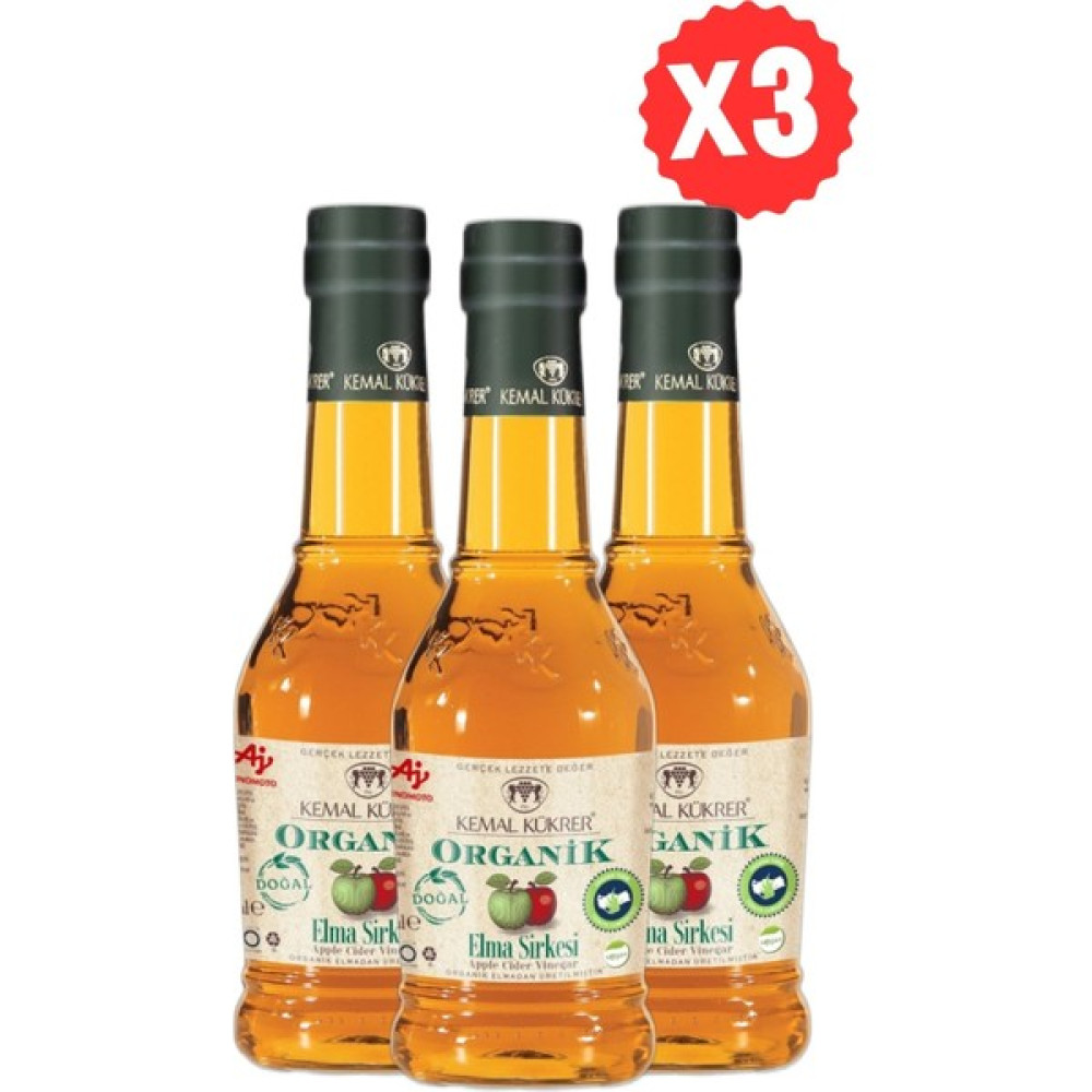 Kemal Kükrer Organik Elma Sirkesi 500 ml 3'lü Paket Sos Fiyatı