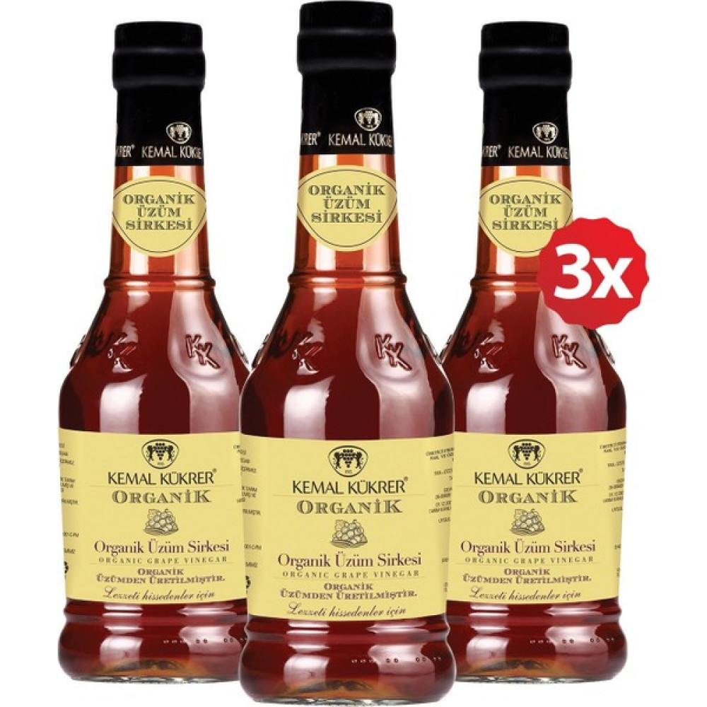 Kemal Kükrer Organik Üzüm Sirkesi 500 ml 3 Li Paket Sos Fiyatı