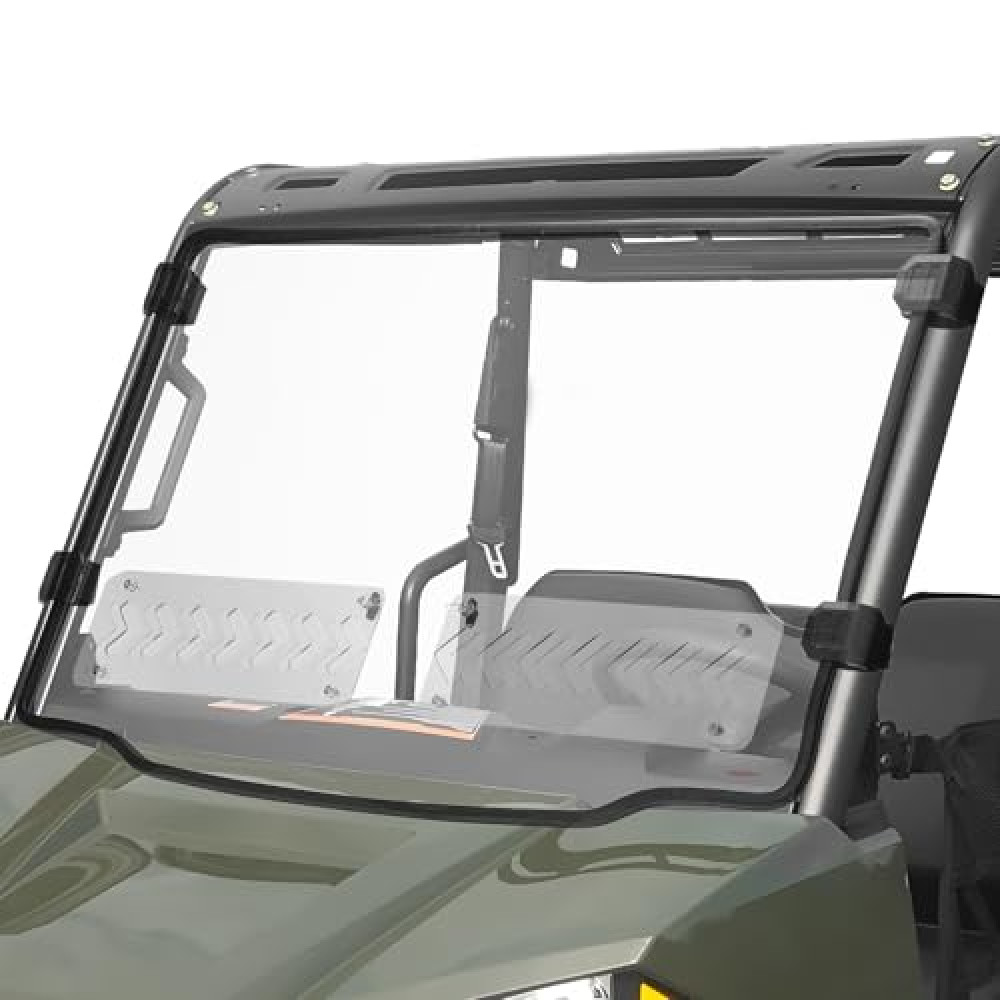 KEMIMOTO 2-in-1 Vented Front Windshield Compatible with Ranger Midsize 570 500 SP/Crew 2016-2025, Pre-installed Rubber Strips, Compatible with Polaris Ranger ETX EV INTL Accessories Parts Fit Roof