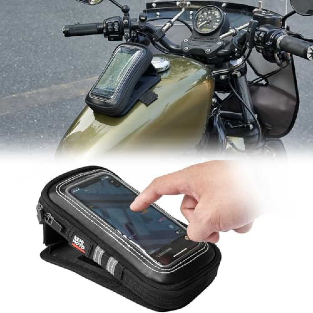 KEMIMOTO Motorcycle Phone Case Water-Resistant Magnetic Tank Bag Phone Holder Breathable Gas Small Phone Bag Case Adjustable Angle Touch Screen for Motorcycle Universal up to 6.5 Inch Motorcycle Bags Fiyatı