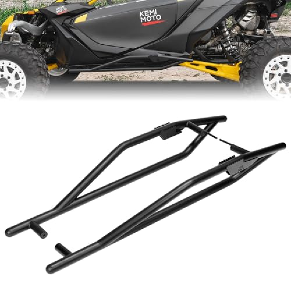 KEMIMOTO UTV Nerf Bars, Rock Sliders Compatible with Can Am Maverick R 2024 2025 Side Steps Side Bumper Protector, Replace #715007170