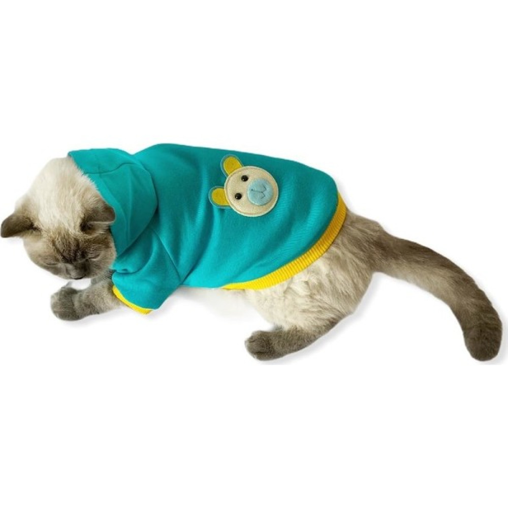 Kemique Blue Bear Kapşonlu Sweatshirt Kedi Süeteri Kedi Kıyafeti XXL - 2XL - Mavi Evcil Hayvan Ürünleri Fiyatı