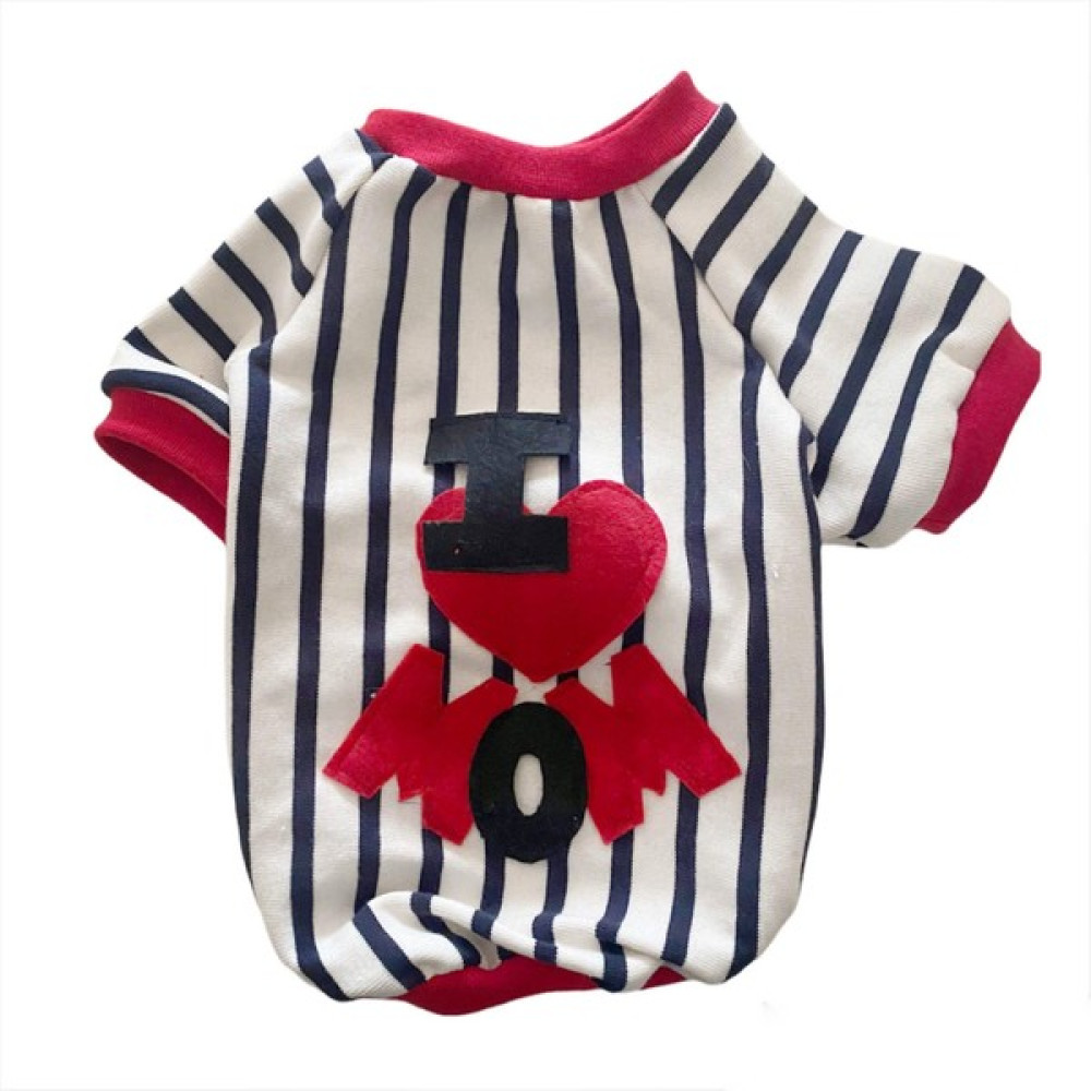 Kemique Love Mom Stripe Oval Yaka Tişört Kedi Kıyafeti Kedi Elbisesi, Anneler Günü - Sarı - XL Evcil Hayvan Ürünleri Fiyatı