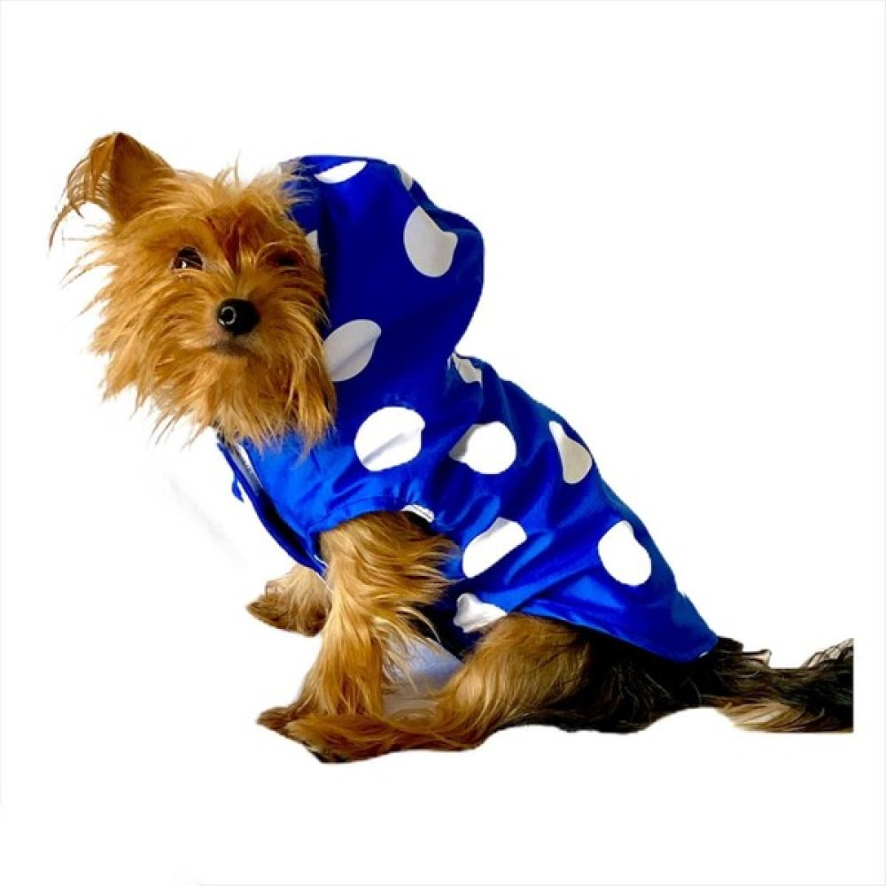 Kemique Mega Dots Blue Yağmurluk Kapşonlu Köpek Yağmurluğu M - Mavi Evcil Hayvan Ürünleri Fiyatı
