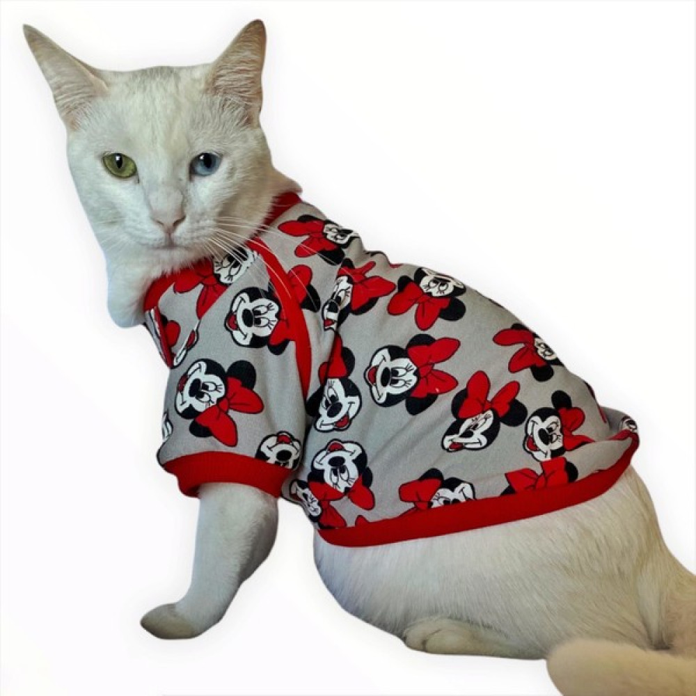Kemique Mickey Red Ince Kedi Ceketi Kedi Kıyafeti Kedi Elbisesi Kedi Modası - Gri - XL Evcil Hayvan Ürünleri Fiyatı