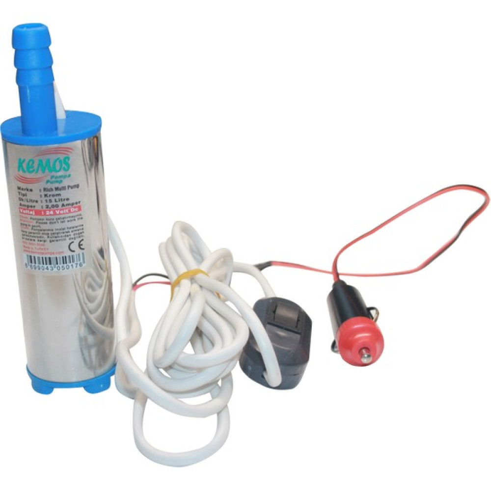 Kemos Kemosrich 12 Volt Krom Dalgıç Tipi Sıvı Aktarma Pompası(Arapuar + Çakmaklık) Su Motoru Fiyatı