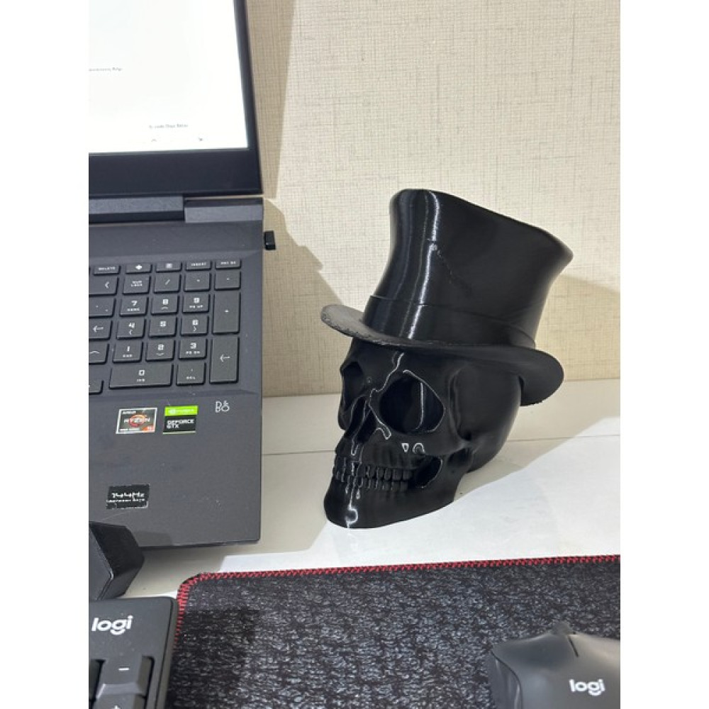 KemX3D Iskelett - Şapkalı Kulaklık Standı Veya Dekorasyon - Siyah Kulaklık Aksesuarı Fiyatı