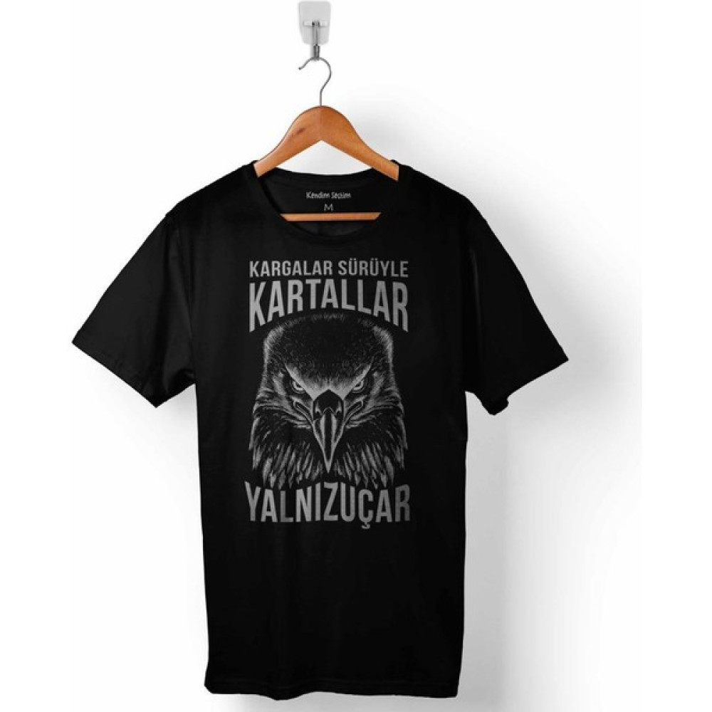 Kendim Seçtim Beşiktaş Kargalar Sürüyle Kartallar Yalnız Uçar Kartal Kafa Erkek Tişört Erkek T-shirt Fiyatı
