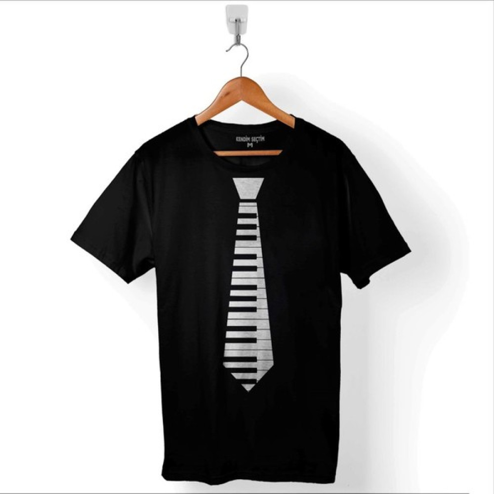 Kendim Seçtim Kravat Piyano Piano Tıe Suit Up Baskılı Tişört T-Shirt Erkek T-shirt Fiyatı