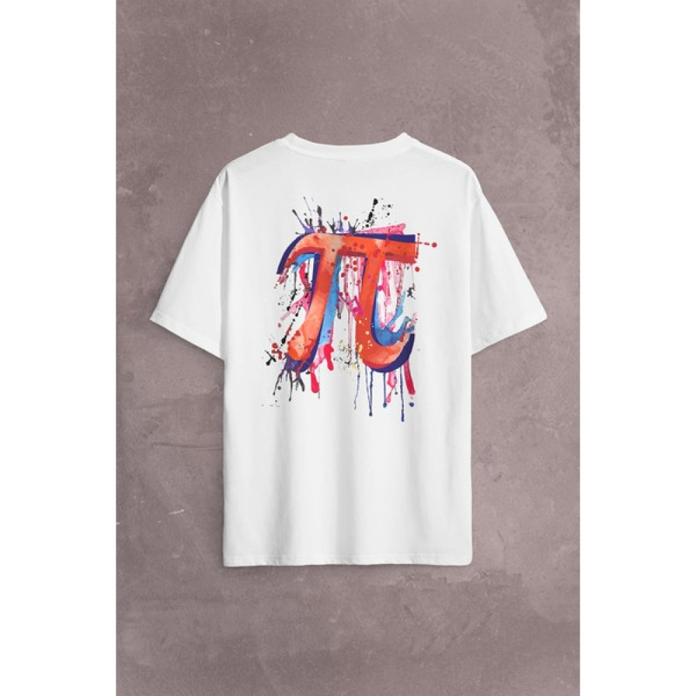 Kendim Seçtim Matematik Sembölü Pi Sayısı 3,14 14 Mart Günü Sırt Ön Baskılı Oversize Tişört T-Shirt Erkek T-shirt Fiyatı