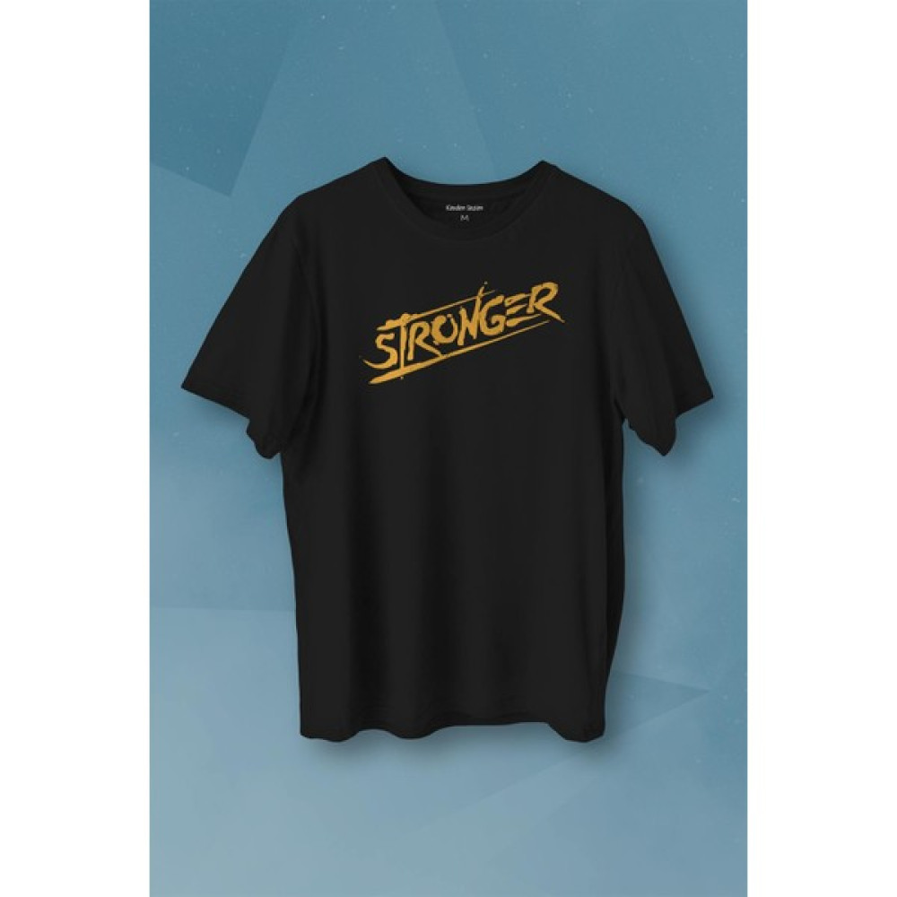 Kendim Seçtim Stronger Daha Güçlü Sporcu Gym Fitness Spor Baskılı Tişört T-Shirt Erkek T-shirt Fiyatı