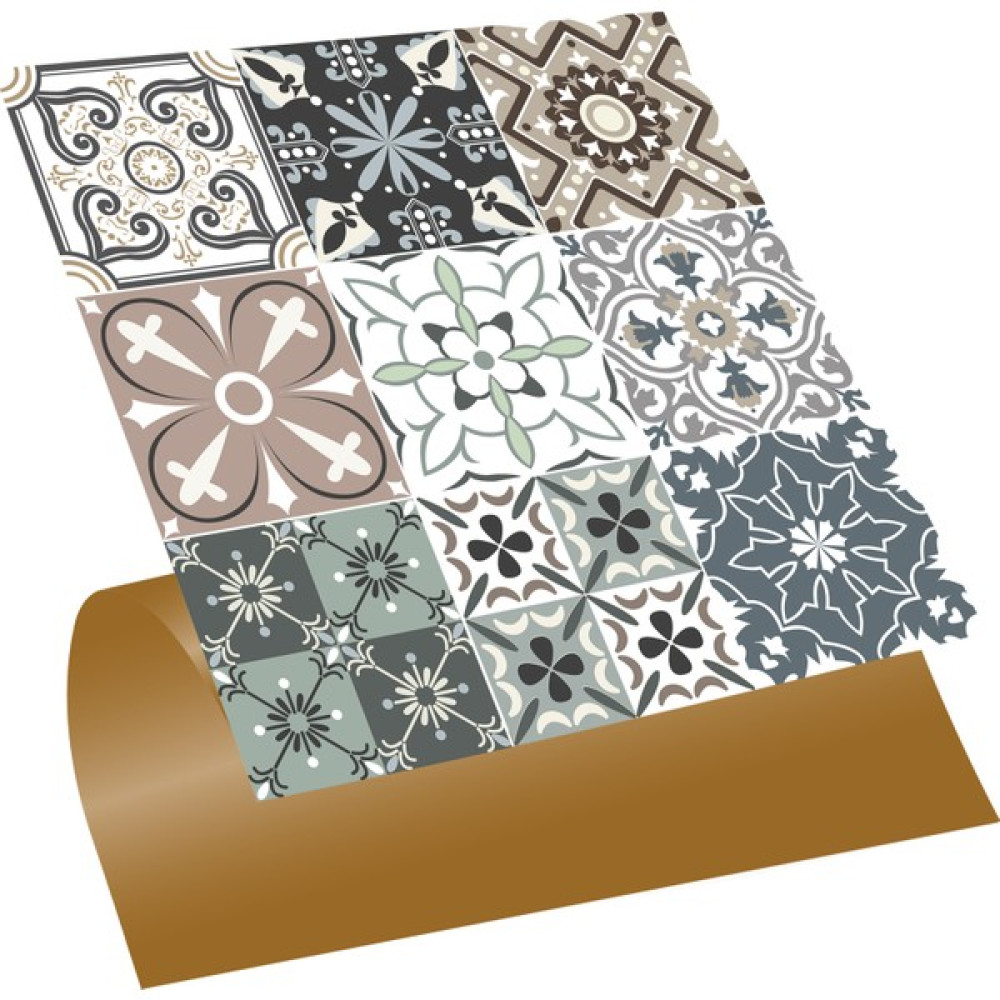 Kendinden Yapışkanlı Kimono Desenli Pvc Karo 30X30 cm (11 Adet) 1m2 Yer / Yüzey Kaplamaları Fiyatı