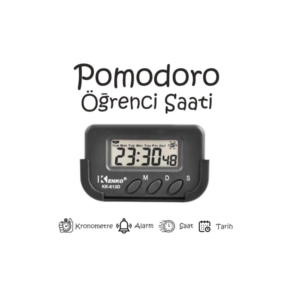 Kenko Pomodoro Öğrenci Saati - Kronometreli Ders Çalışma Saati - Dijital Masa Saati Kronometre Fiyatı