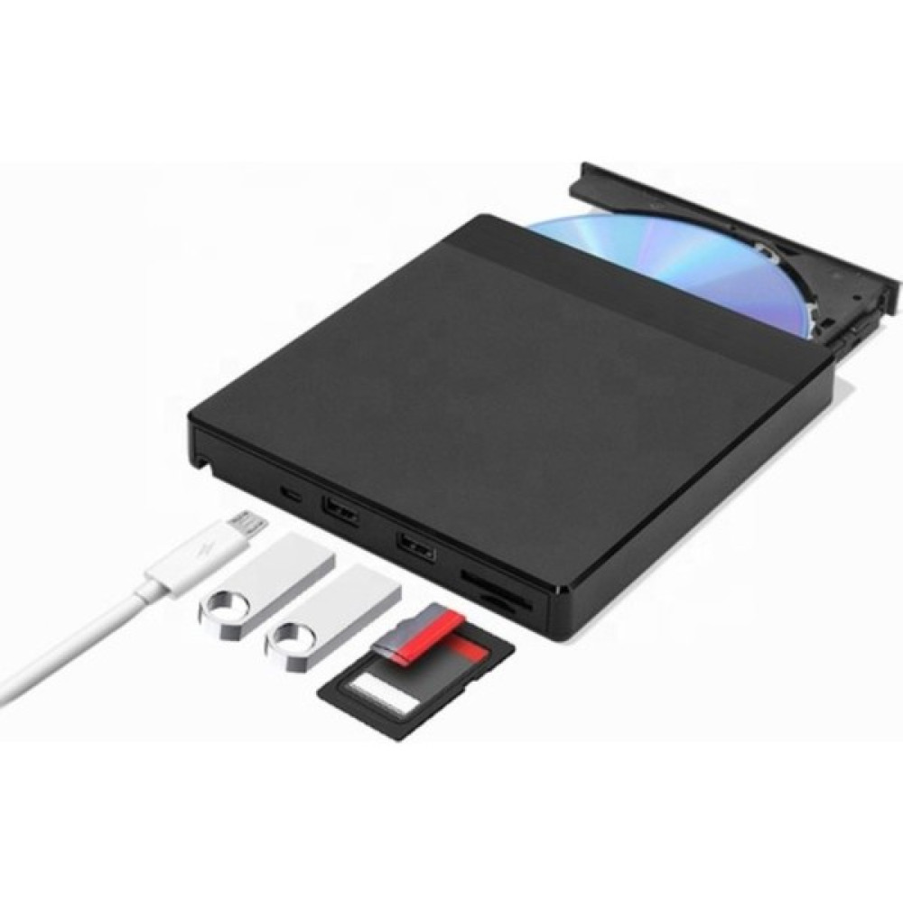 Kenly Harici Dvd-Rw USB 3.0 + Sd Tf Kart Okuyucu + 3.0 USB Hub - Siyah CD & DVD Sürücüler Fiyatı
