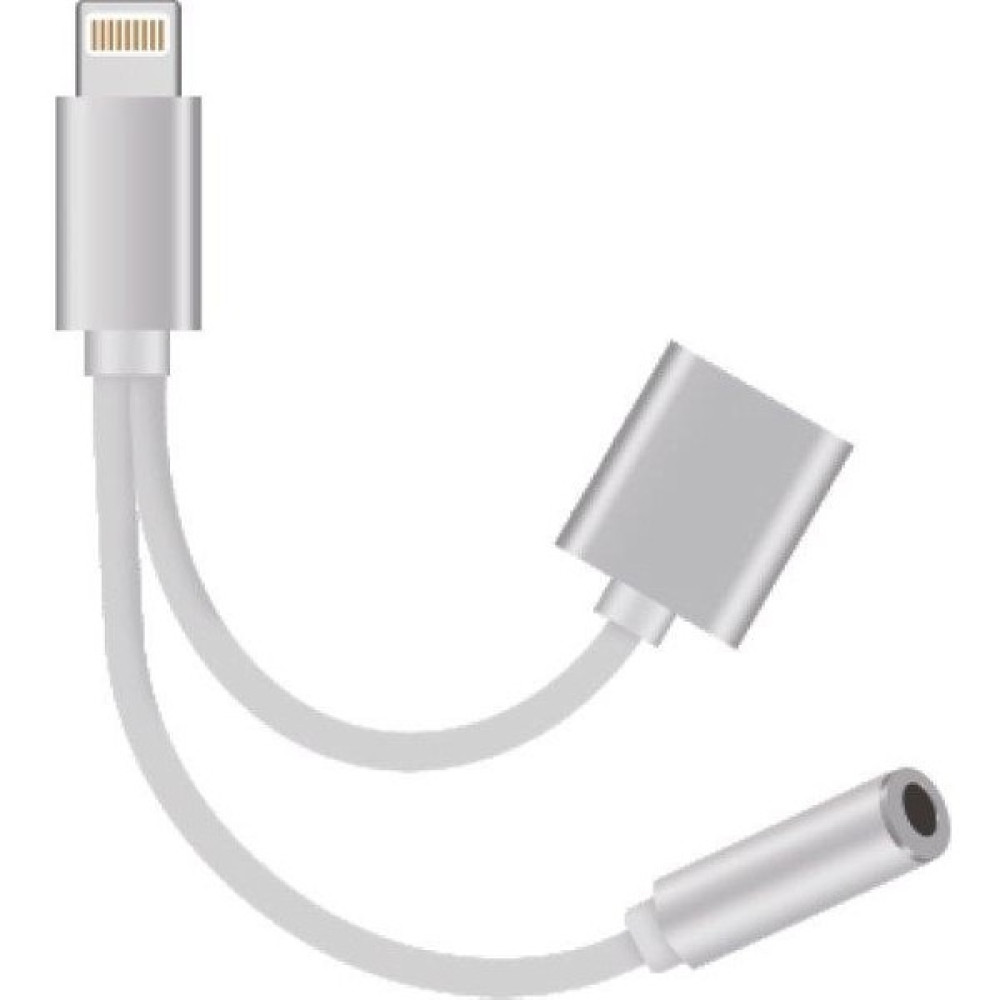 Kensa İP-500 iPhone Uyumlu Lightning 2in1 Şarj Kulaklık Dönüştürücü Adaptör Şarj Çoğaltıcı Splitter - Gümüş Cep Telefonu Kablosu Fiyatı