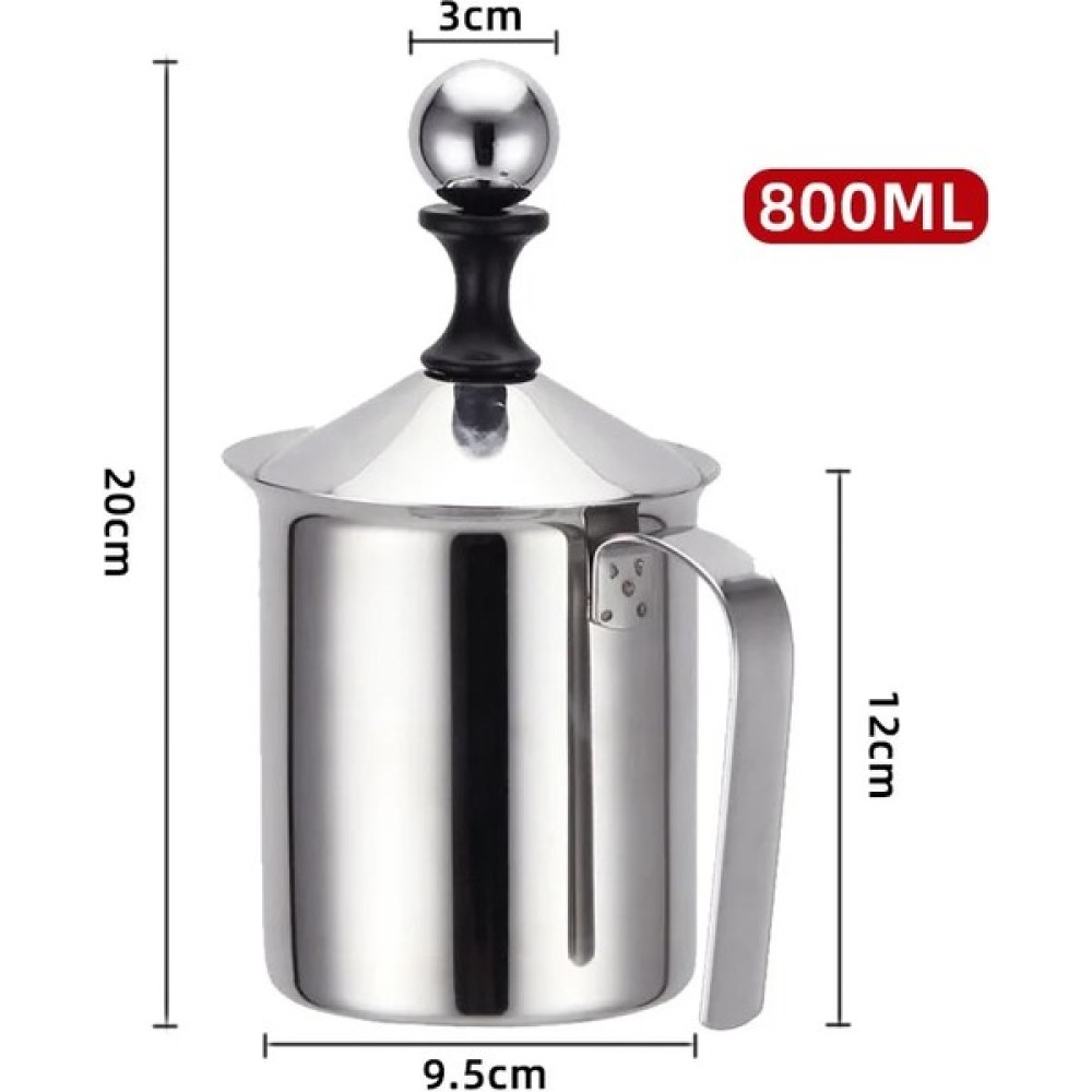 Kensen Shop 800ML Stili ml Paslanmaz Çelik Manuel Süt Köpürtücü Cappuccino Çift Örgü Süt Kreması Süt Köpürtücü Milkshake Kahve Gereçleri (Yurt Dışı... Mutfak Gereçleri Fiyatı