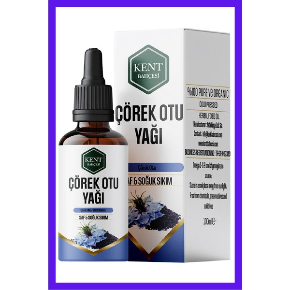 Kent Bahçesi Çörek Otu Yağı 30 ml Analizli %100 Saf Doğal Katkısız Soğuk Sıkım Cold Press Çörekotu Yağı Bitkisel Yağlar Fiyatı